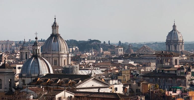 panorama from Rome city in Italy